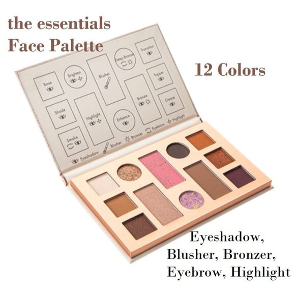 The Beauty Crop the Essentials Face Palette Eye Shadows Highlight Bronzer Blush - Picture 3 of 12
